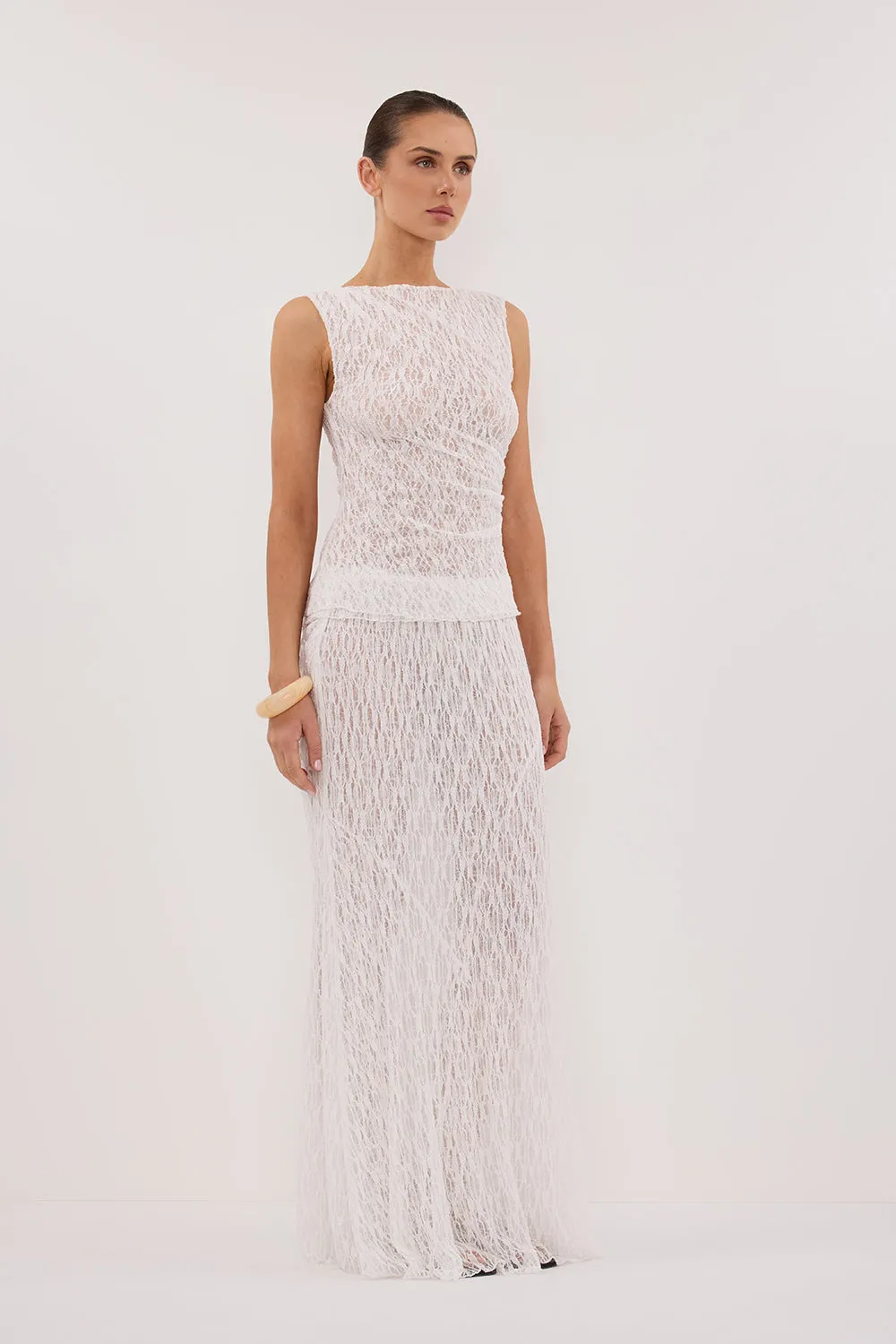 LIZZIE WHITE SLEEVELESS LACE TOP sold by Dissh product image thumbnail 4