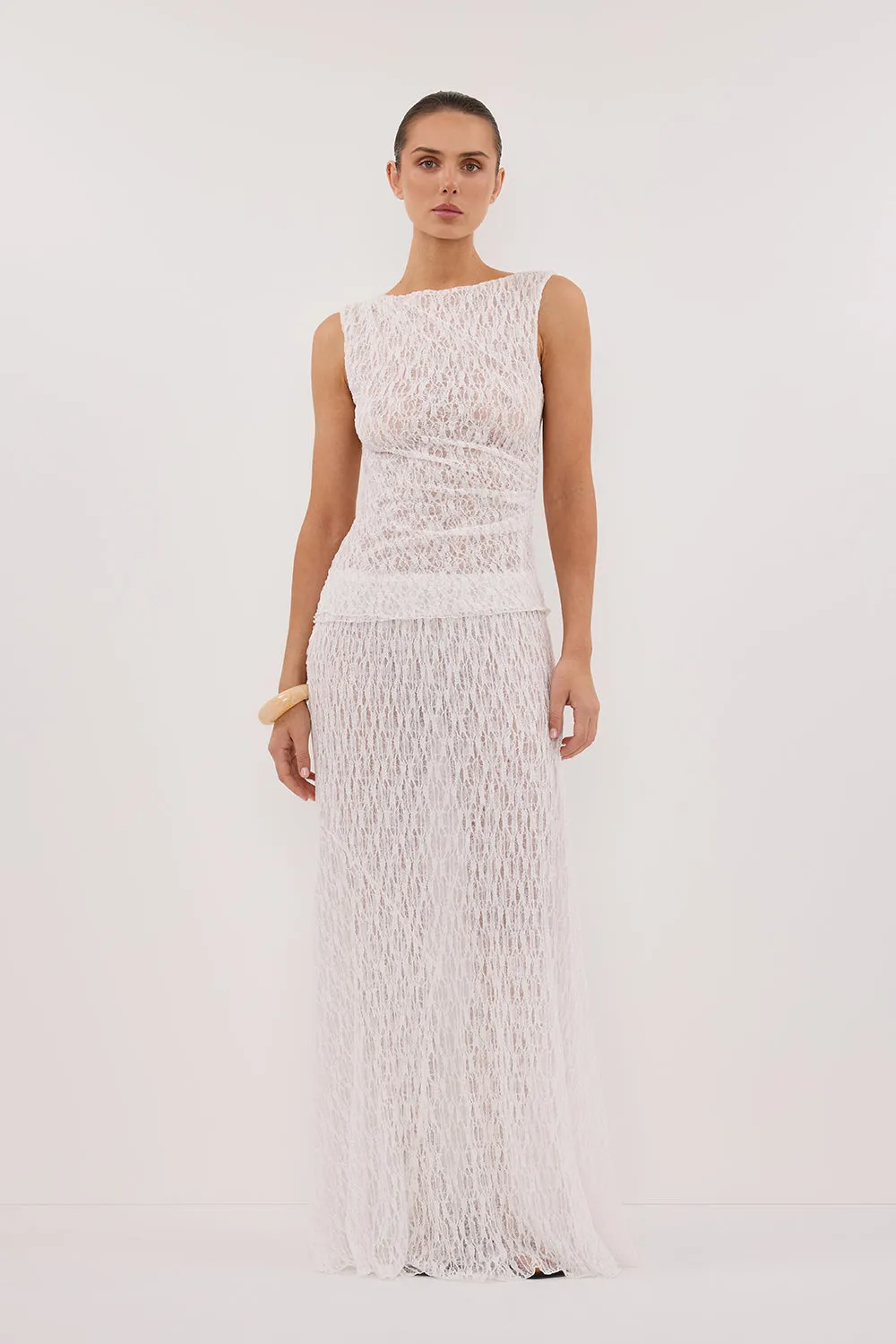 LIZZIE WHITE SLEEVELESS LACE TOP sold by Dissh product image thumbnail 3