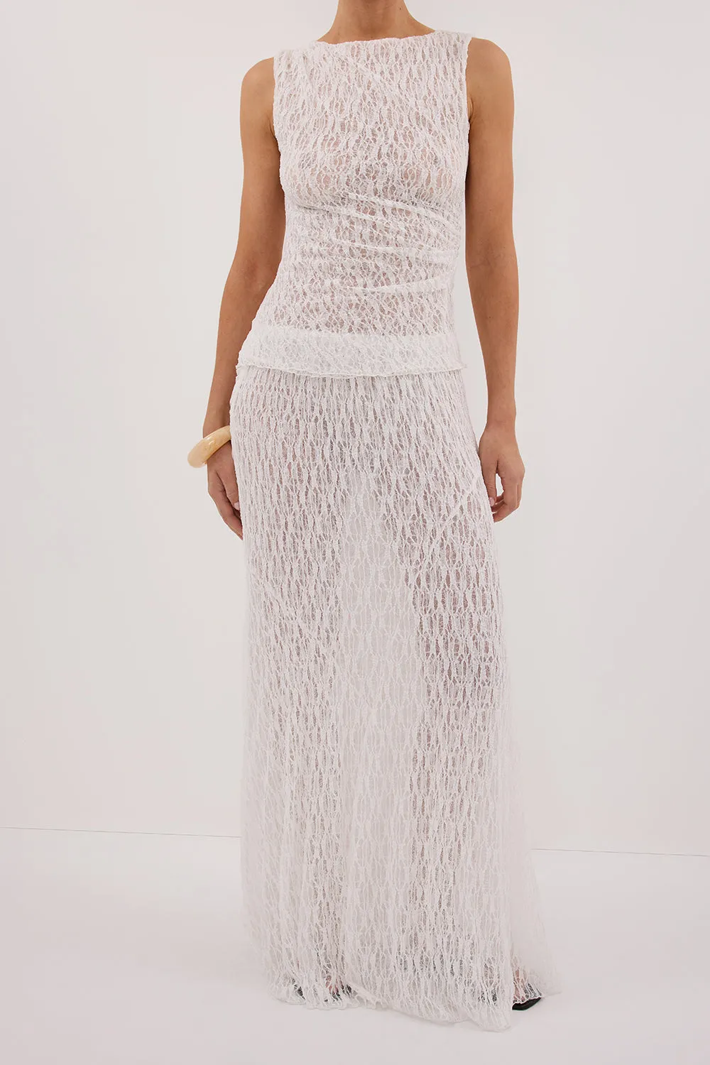 LIZZIE WHITE LAYERED LACE SKIRT sold by Dissh product image thumbnail 3