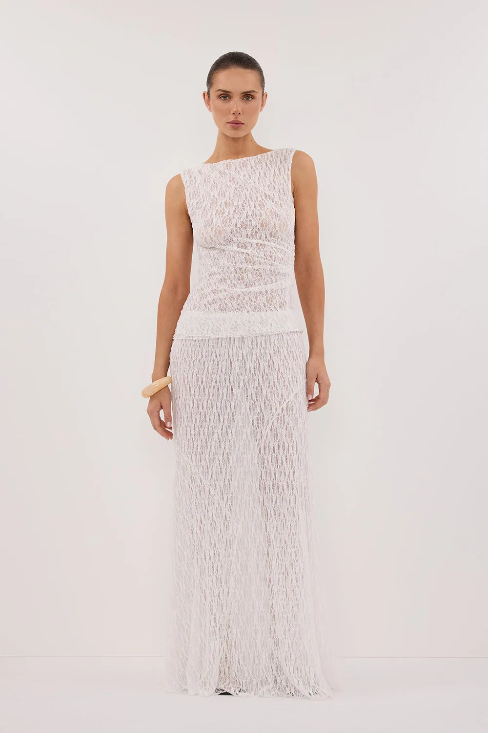 LIZZIE WHITE LAYERED LACE SKIRT sold by Dissh product image thumbnail 2