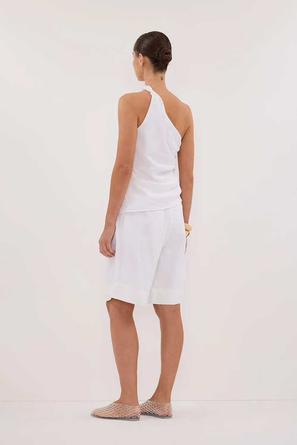 FINNY WHITE SLEEVELESS LINEN TOP sold by Dissh product image thumbnail 5