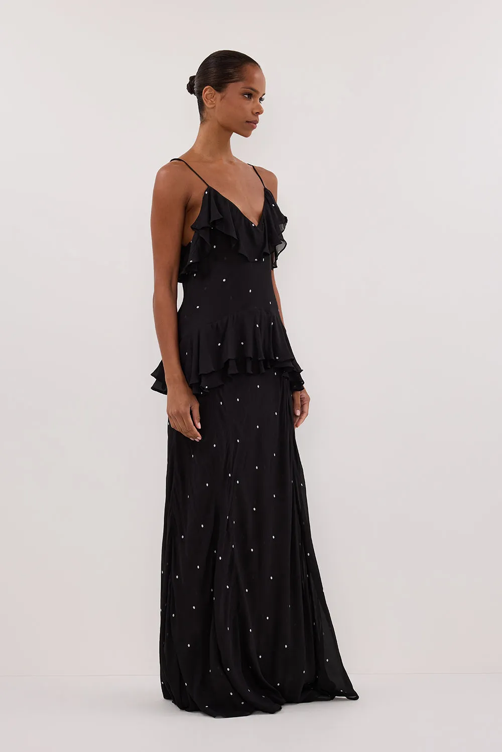 MELROSE BLACK SPOT MAXI DRESS sold by Dissh product image thumbnail 3