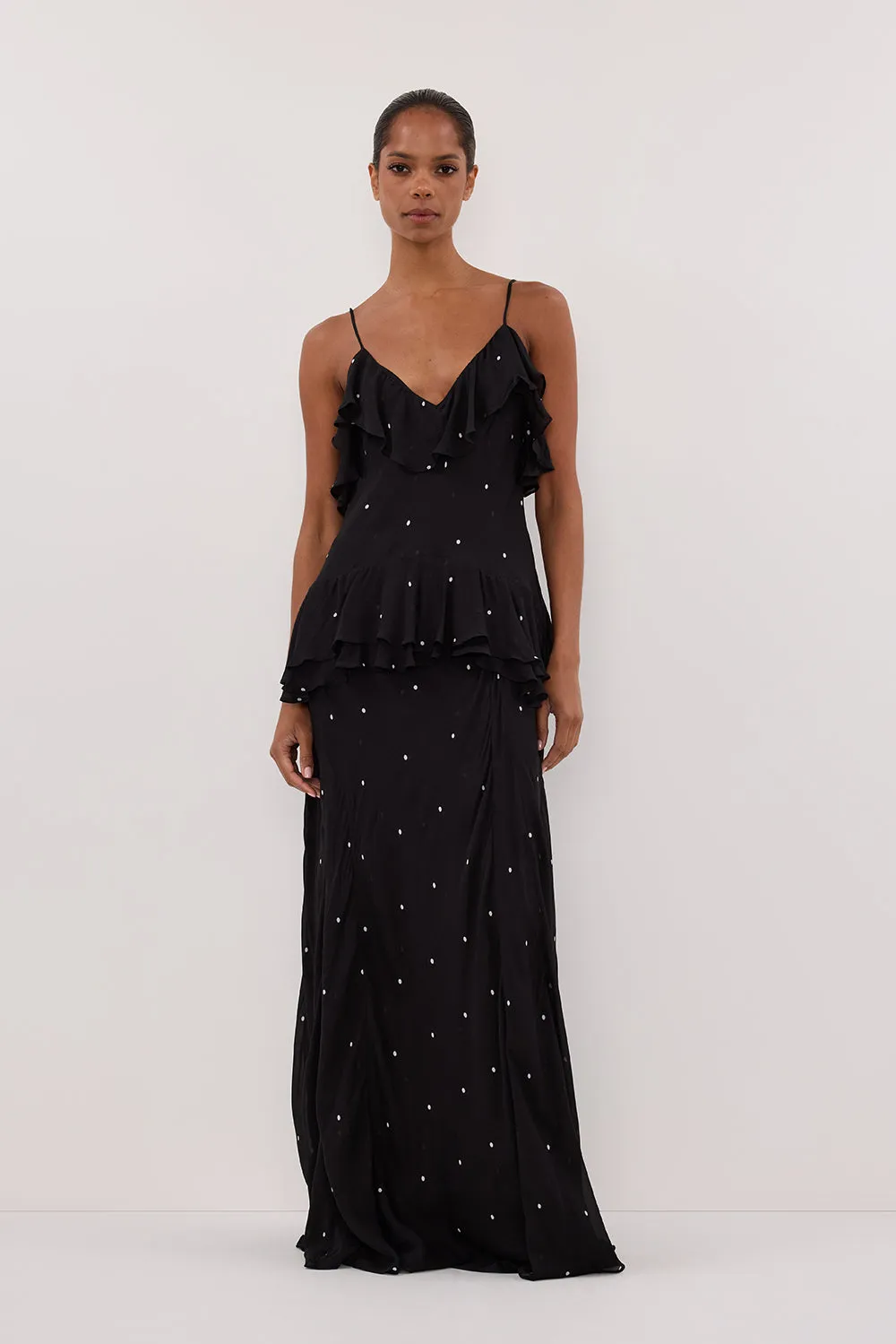 MELROSE BLACK SPOT MAXI DRESS sold by Dissh product image thumbnail 2