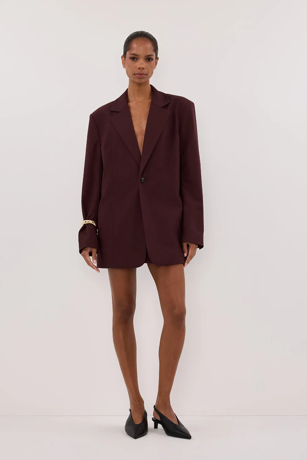 PRUE WALNUT OVERSIZED BLAZER sold by Dissh
