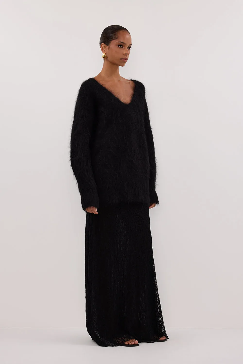 SALMA BLACK V NECK JUMPER sold by Dissh product image thumbnail 4