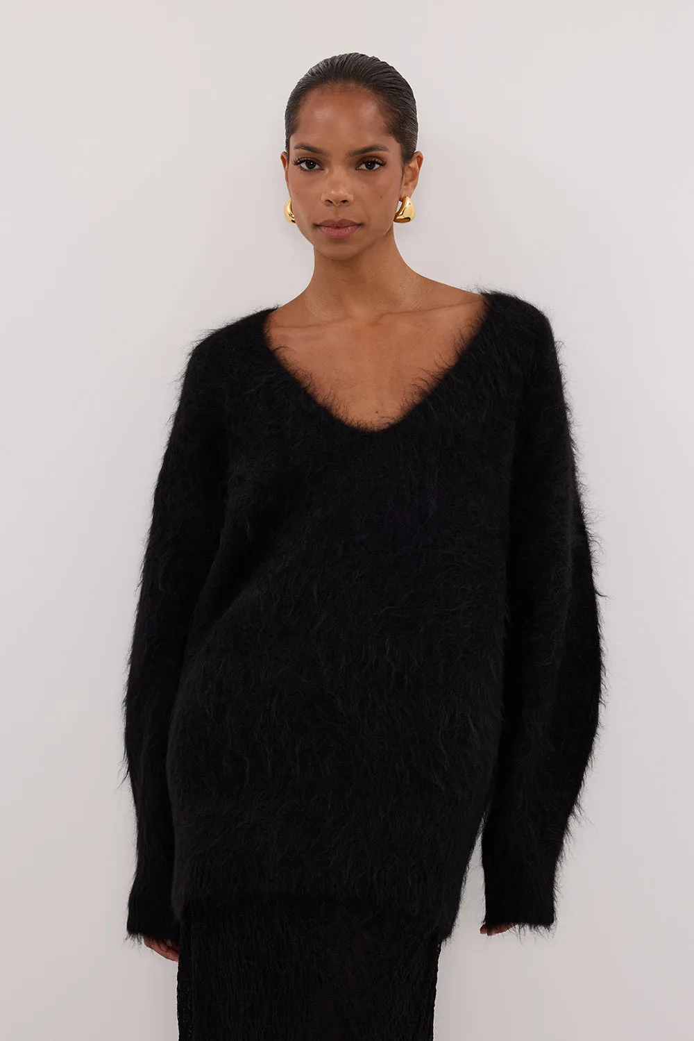 SALMA BLACK V NECK JUMPER sold by Dissh product image thumbnail 3