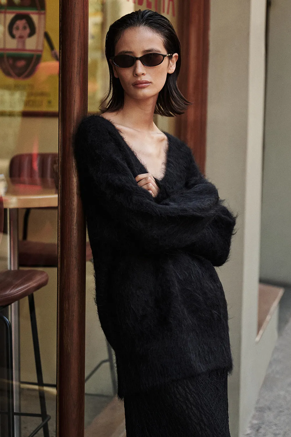 SALMA BLACK V NECK JUMPER sold by Dissh product image thumbnail 2