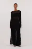 LIZZIE BLACK BOAT NECK TUNIC TOP sold by Dissh