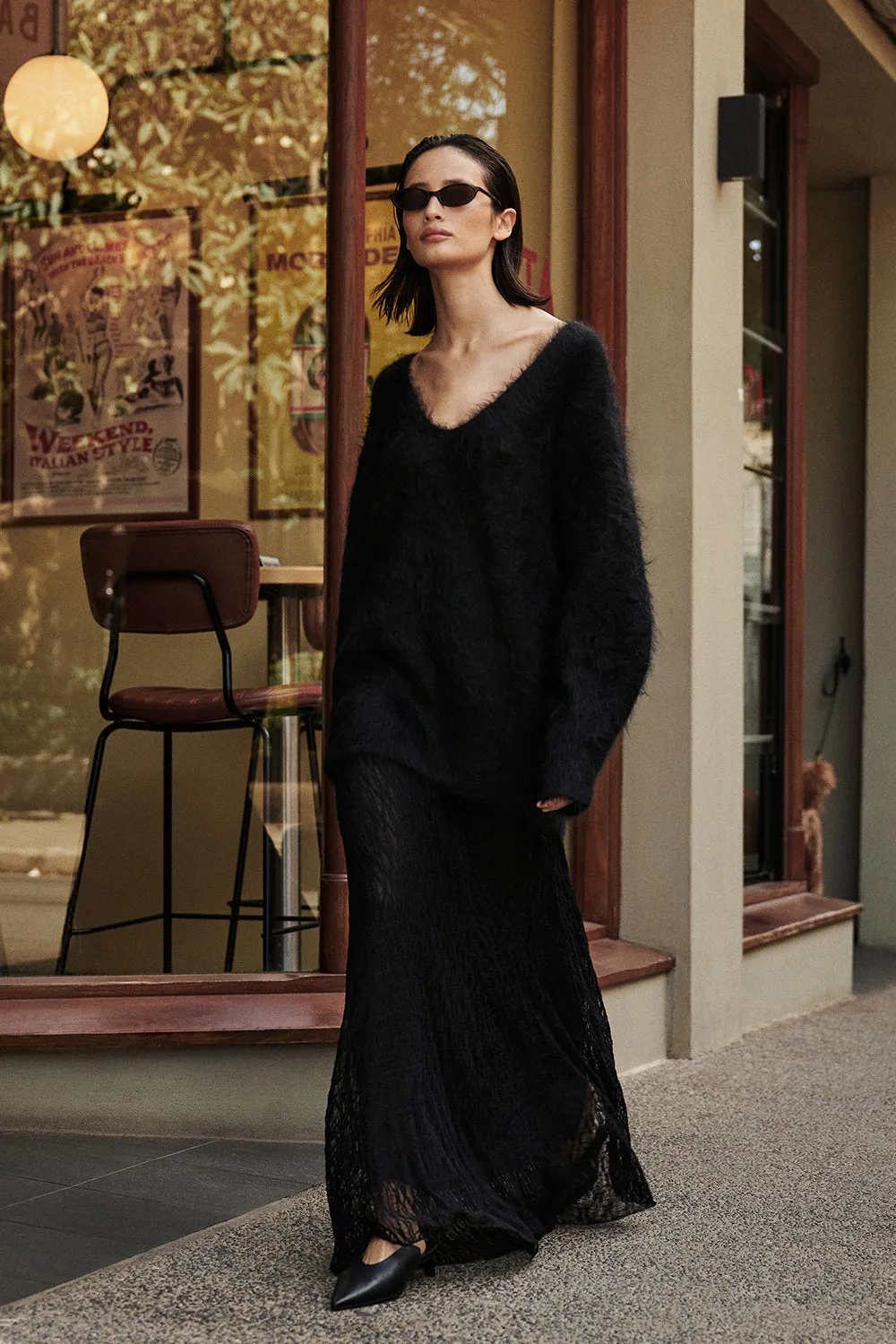 LIZZIE BLACK LACE MAXI SKIRT sold by Dissh