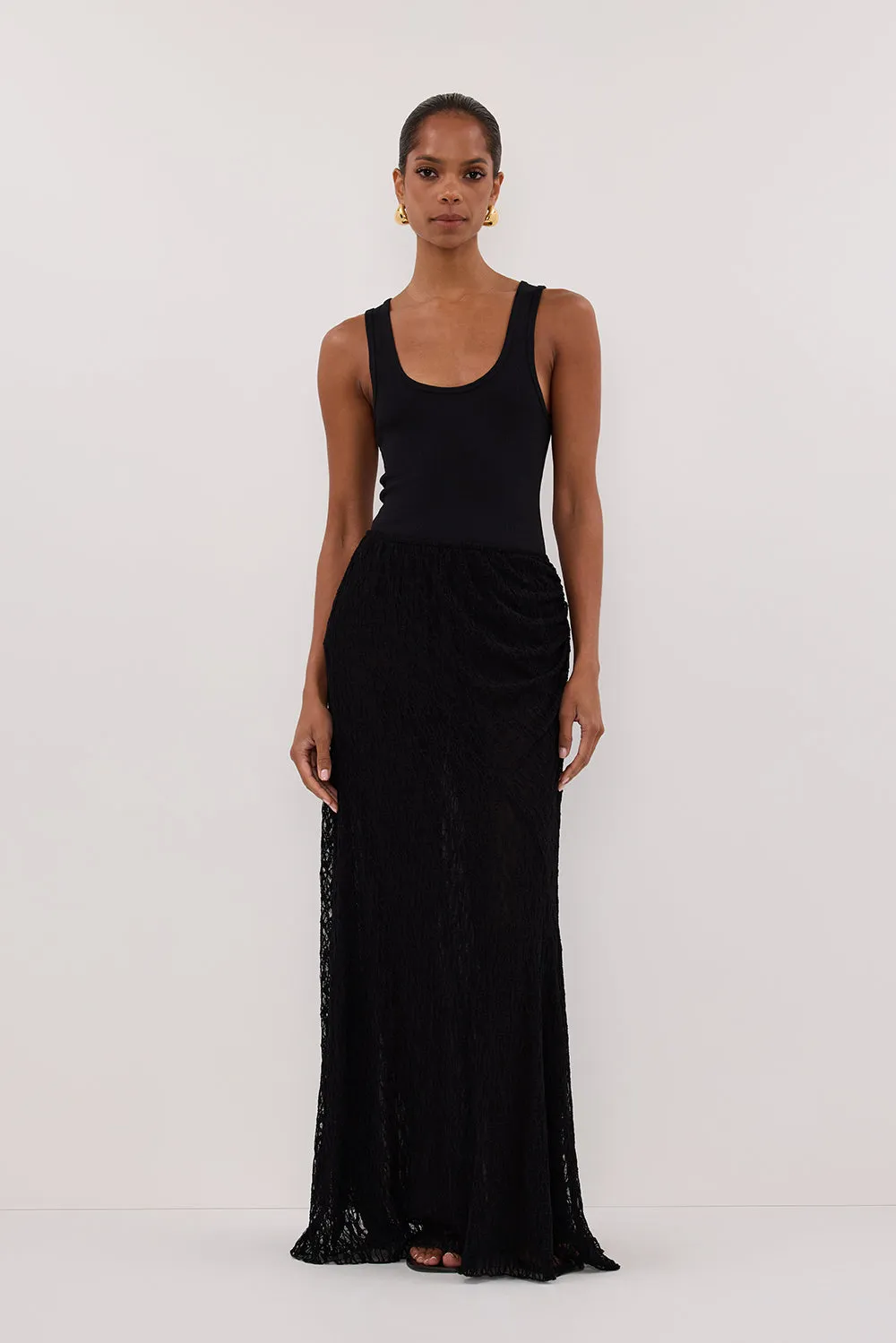 LIZZIE BLACK LACE MAXI SKIRT sold by Dissh product image thumbnail 2