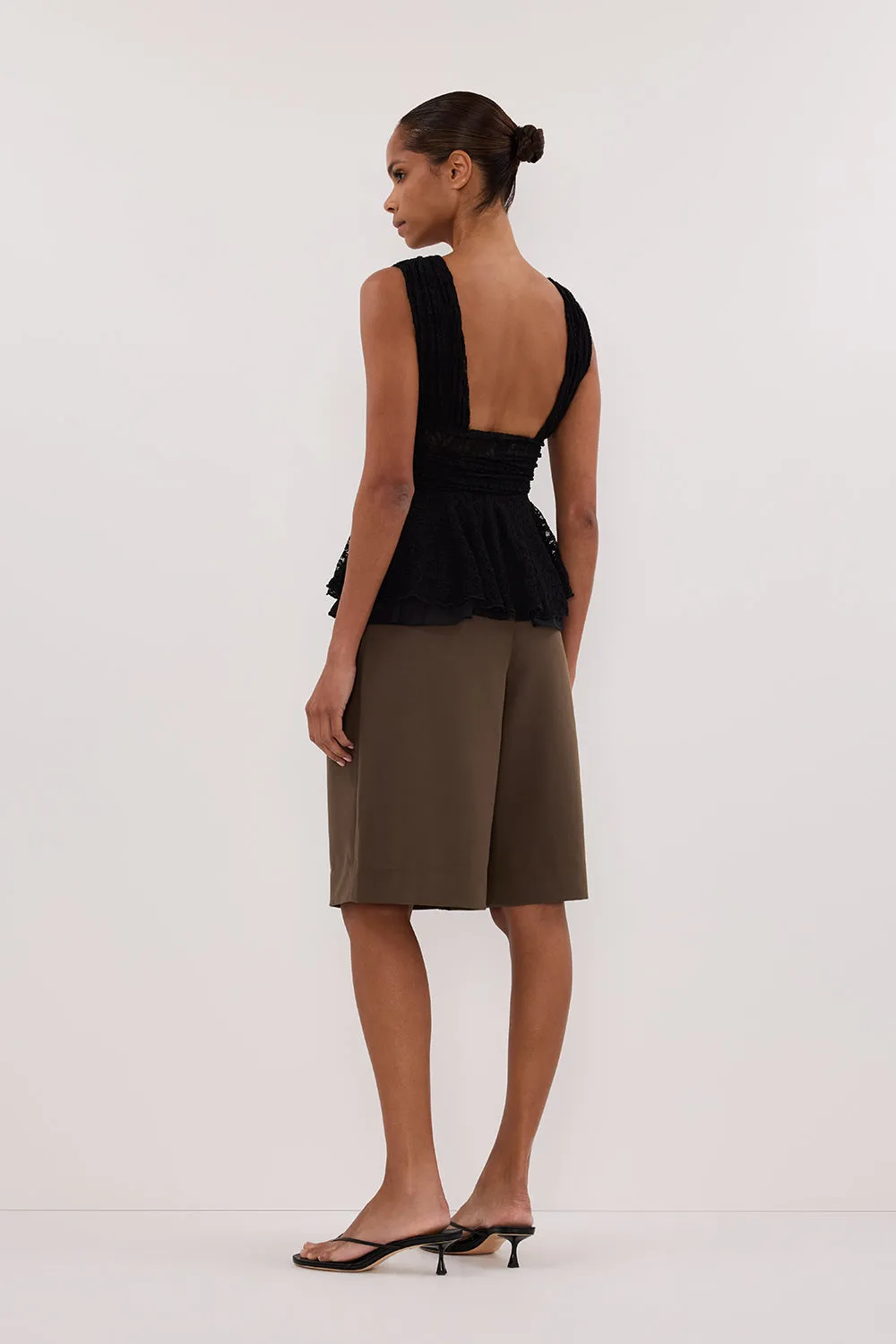 LIZZIE BLACK LACE PEPLUM TOP sold by Dissh product image thumbnail 5