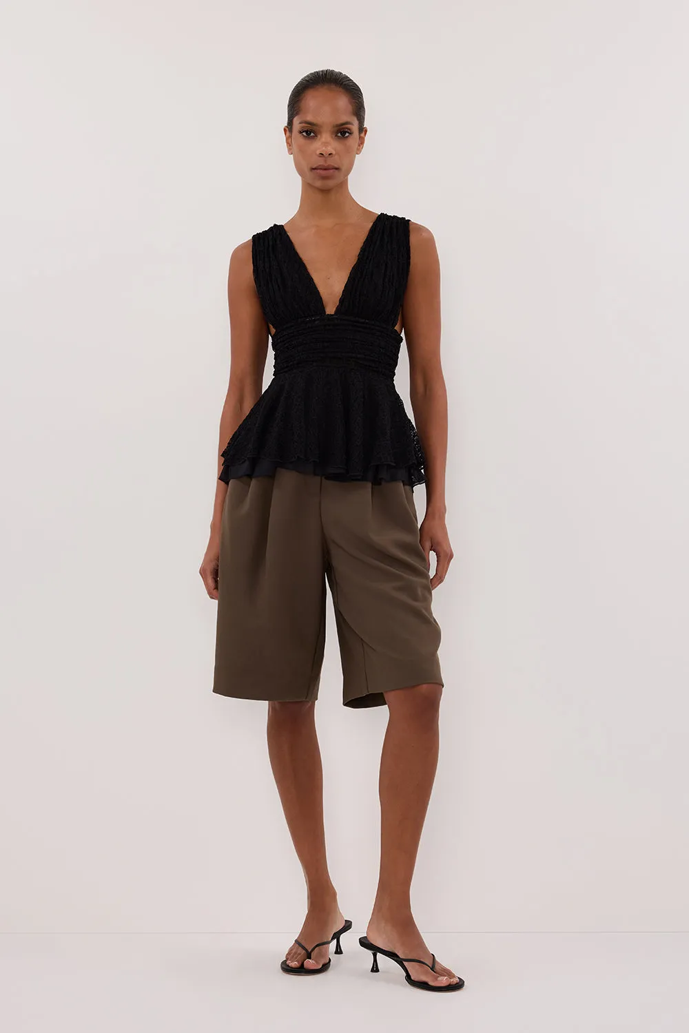 LIZZIE BLACK LACE PEPLUM TOP sold by Dissh product image thumbnail 2