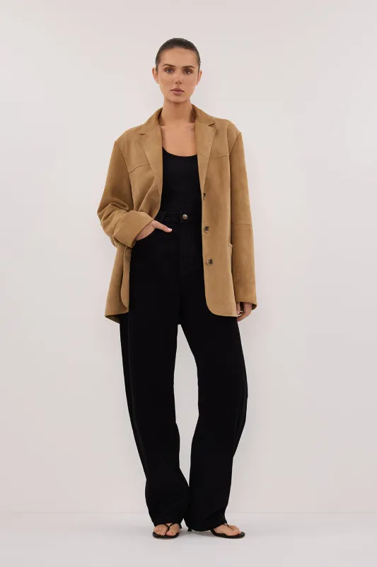 LIV BLACK DENIM BARREL LEG JEAN made by Dissh