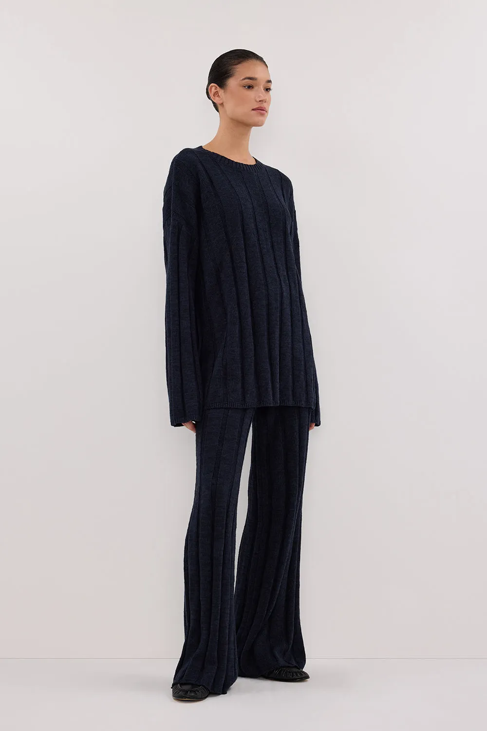 JAZZ INDIGO CREW NECK KNIT TOP sold by Dissh product image thumbnail 4