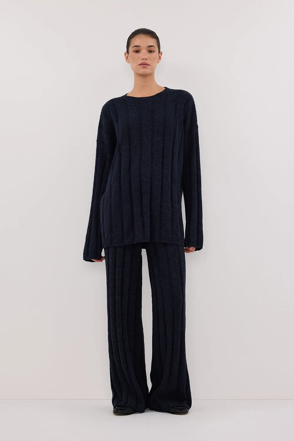 JAZZ INDIGO CREW NECK KNIT TOP sold by Dissh product image thumbnail 2