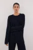 JAZZ INDIGO CREW NECK KNIT TOP sold by Dissh