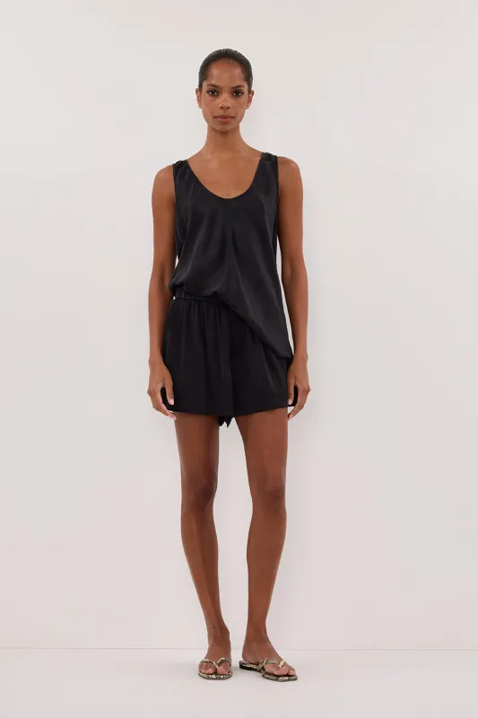 ISLA BLACK SILK SHORT sold by Dissh