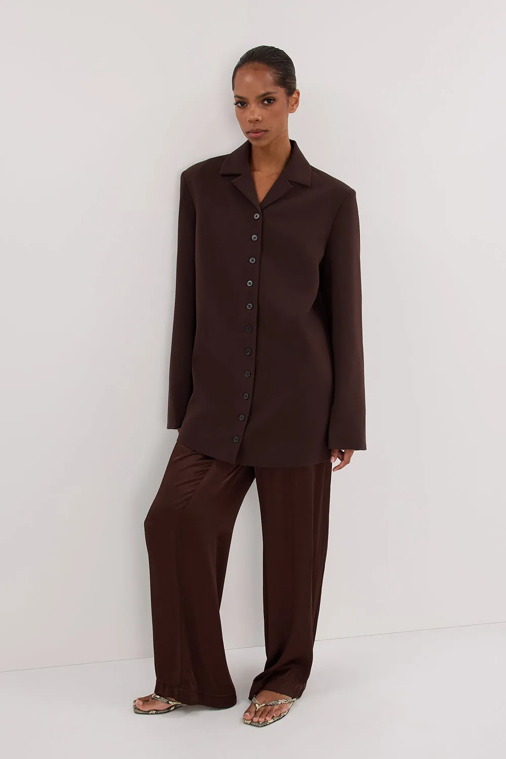 RYKER DARK CHOC OVERSIZED BLAZER sold by Dissh product image thumbnail 2