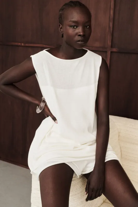 MIRA WHITE DOUBLE LAYER SHORT sold by Dissh