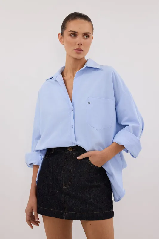 KERA RAW INDIGO DENIM A LINE SKORT sold by Dissh