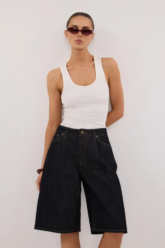 JACK RAW INDIGO DENIM BERMUDA SHORT sold by Dissh