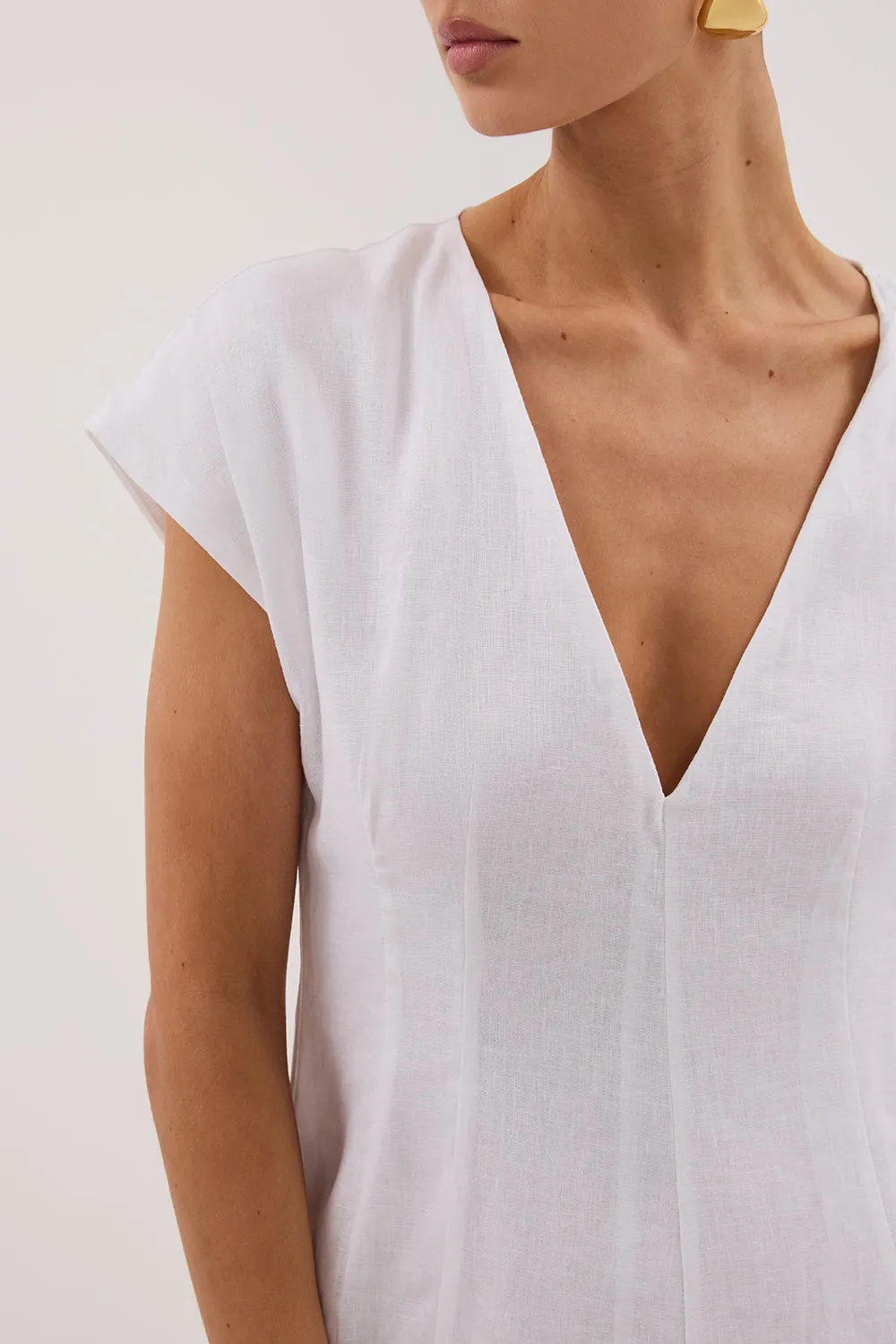 MATISSE WHITE LINEN MIDI DRESS sold by Dissh product image thumbnail 5