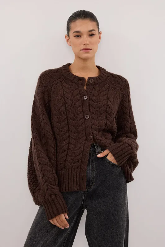 TOM CHOC CABLE KNIT CARDIGAN sold by Dissh