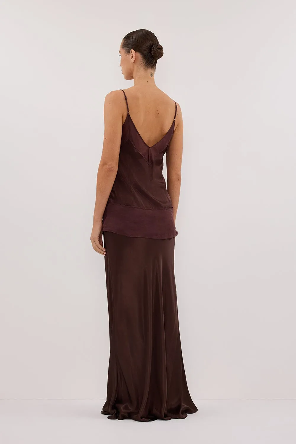 CHARLI BITTER CHOC SATIN MAXI SKIRT sold by Dissh product image thumbnail 4