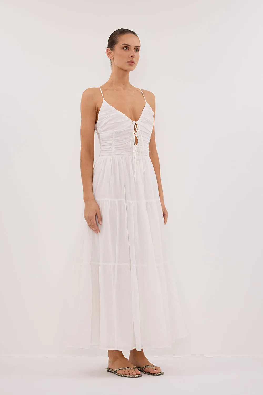 MARNIE WHITE RAMIE MIDI DRESS sold by Dissh product image thumbnail 4