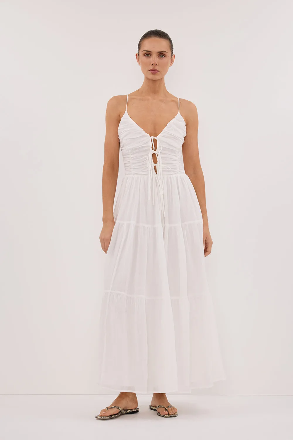 MARNIE WHITE RAMIE MIDI DRESS sold by Dissh