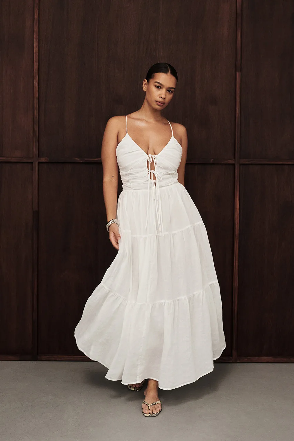 MARNIE WHITE RAMIE MIDI DRESS sold by Dissh product image thumbnail 2