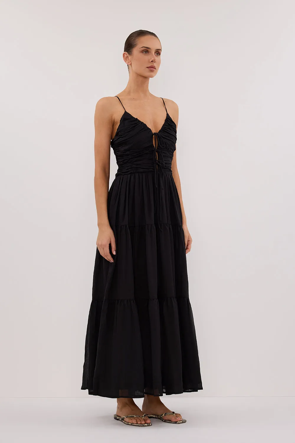 MARNIE BLACK RAMIE MIDI DRESS sold by Dissh product image thumbnail 3