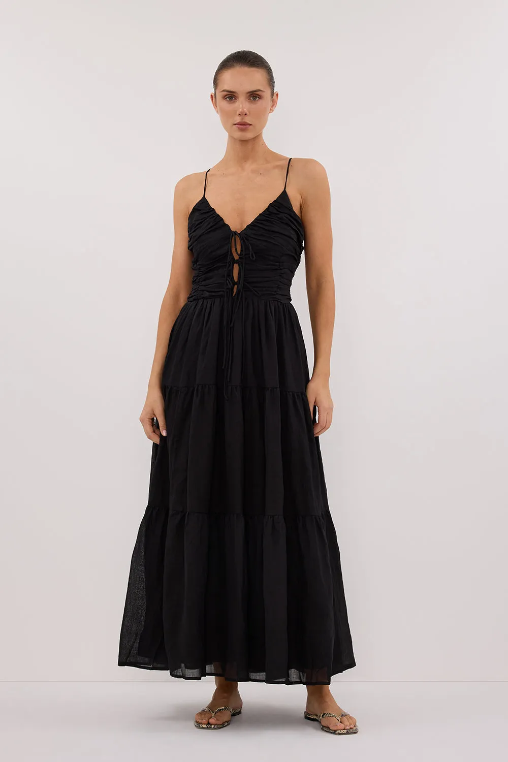 MARNIE BLACK RAMIE MIDI DRESS sold by Dissh