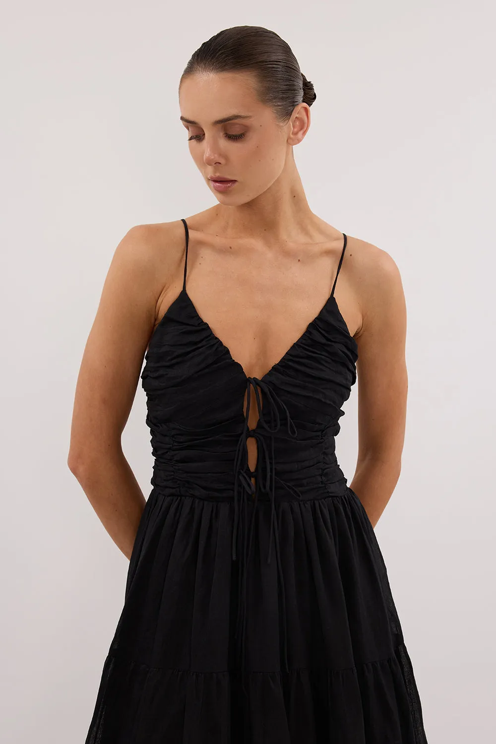 MARNIE BLACK RAMIE MIDI DRESS sold by Dissh product image thumbnail 2