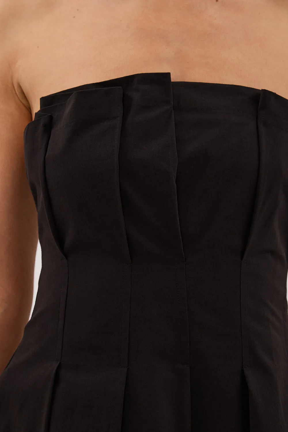 LILLY BLACK COTTON STRAPLESS MIDI DRESS sold by Dissh product image thumbnail 5