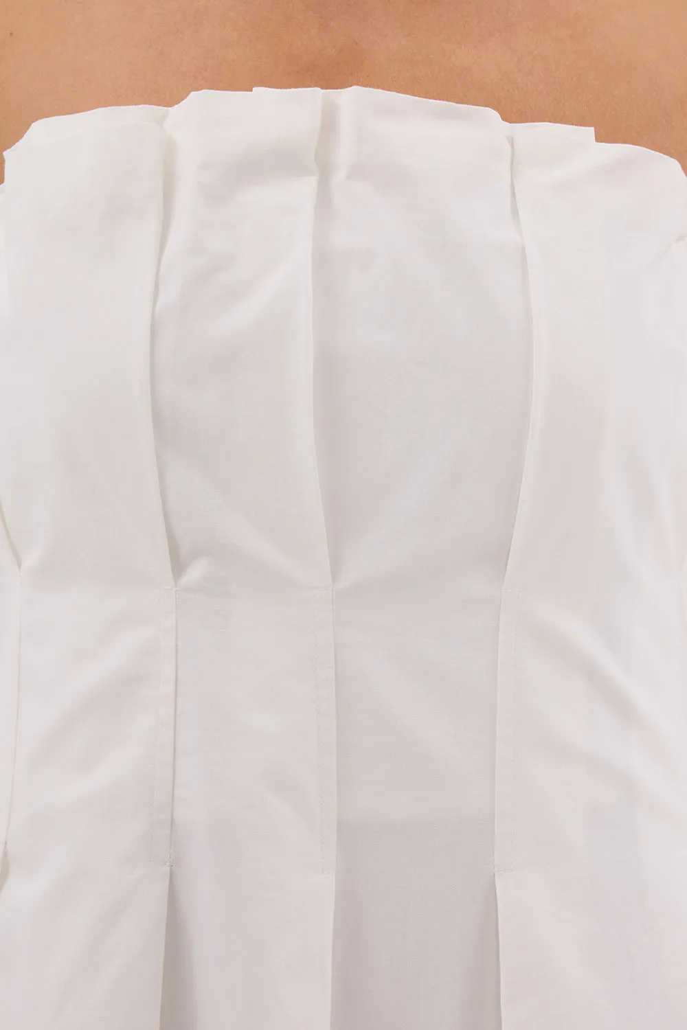 LILLY WHITE COTTON STRAPLESS MIDI DRESS sold by Dissh product image thumbnail 5