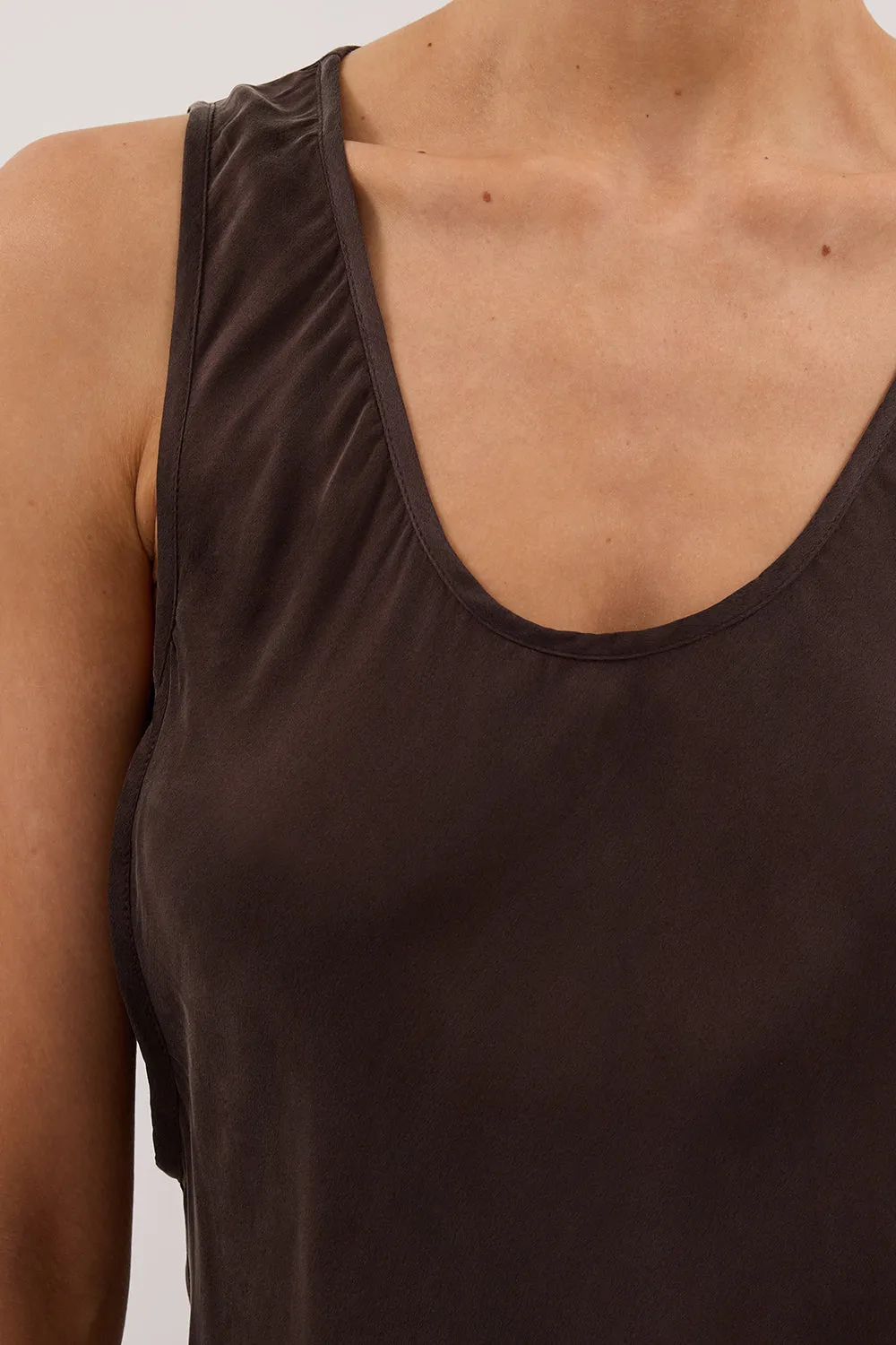 DARCY BITTER CHOC SILK MAXI DRESS sold by Dissh product image thumbnail 5