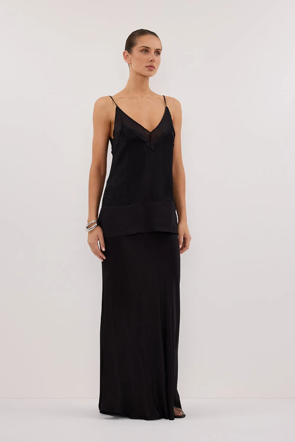 JUDE BLACK SATIN RAMIE CAMI TOP sold by Dissh product image thumbnail 3