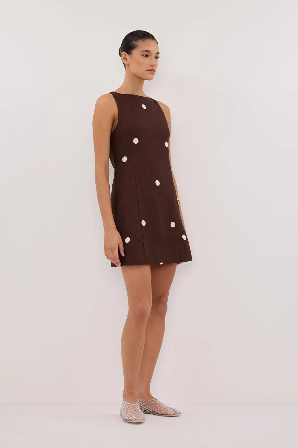 BEVERLY BITTER CHOC SPOT MINI DRESS - PRE ORDER sold by Dissh product image thumbnail 4