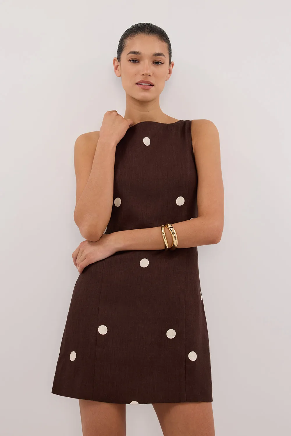 BEVERLY BITTER CHOC SPOT MINI DRESS - PRE ORDER sold by Dissh product image thumbnail 3