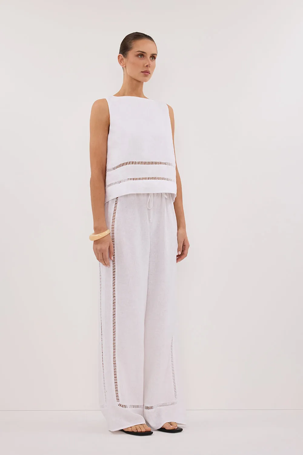 LINDSAY WHITE LINEN PANT sold by Dissh product image thumbnail 3