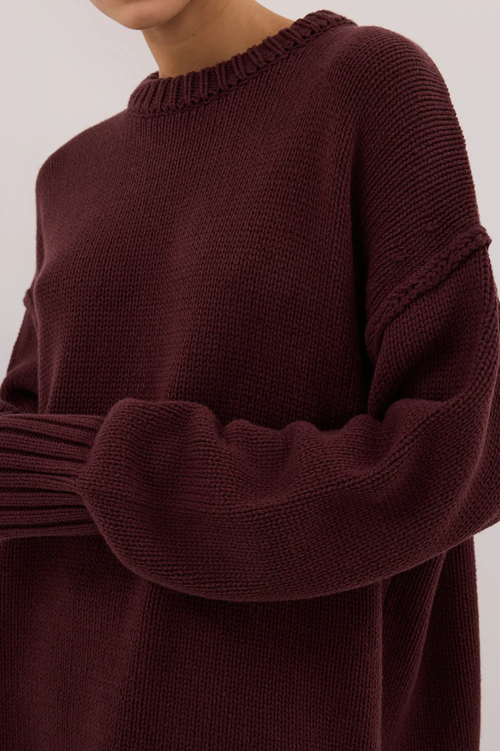 ROY WALNUT OVERSIZED LONGLINE KNIT JUMPER sold by Dissh product image thumbnail 5