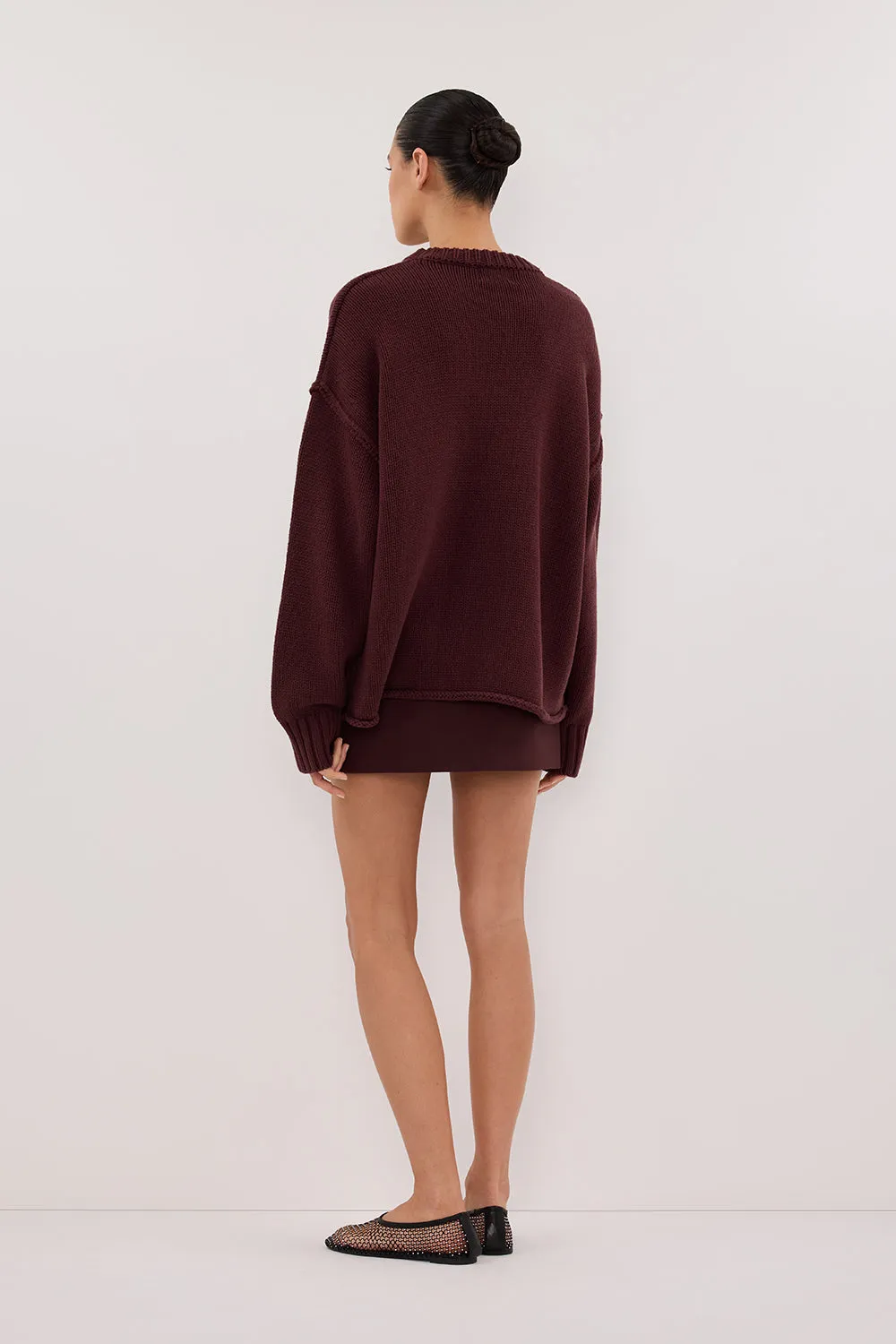 ROY WALNUT OVERSIZED LONGLINE KNIT JUMPER sold by Dissh product image thumbnail 4