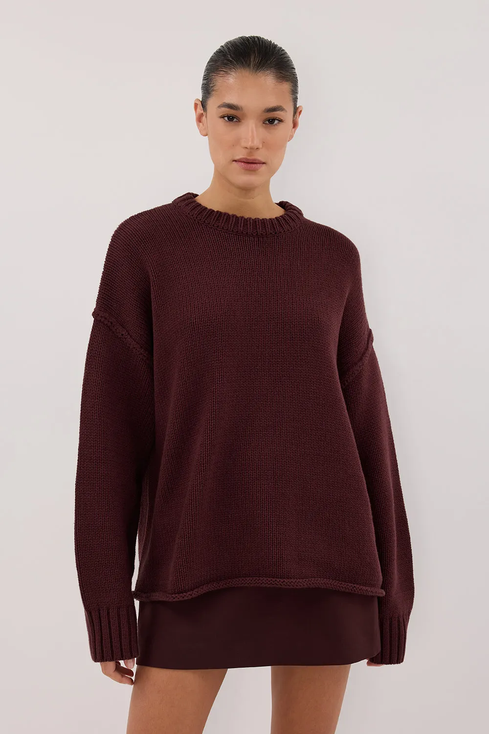 ROY WALNUT OVERSIZED LONGLINE KNIT JUMPER sold by Dissh product image thumbnail 2