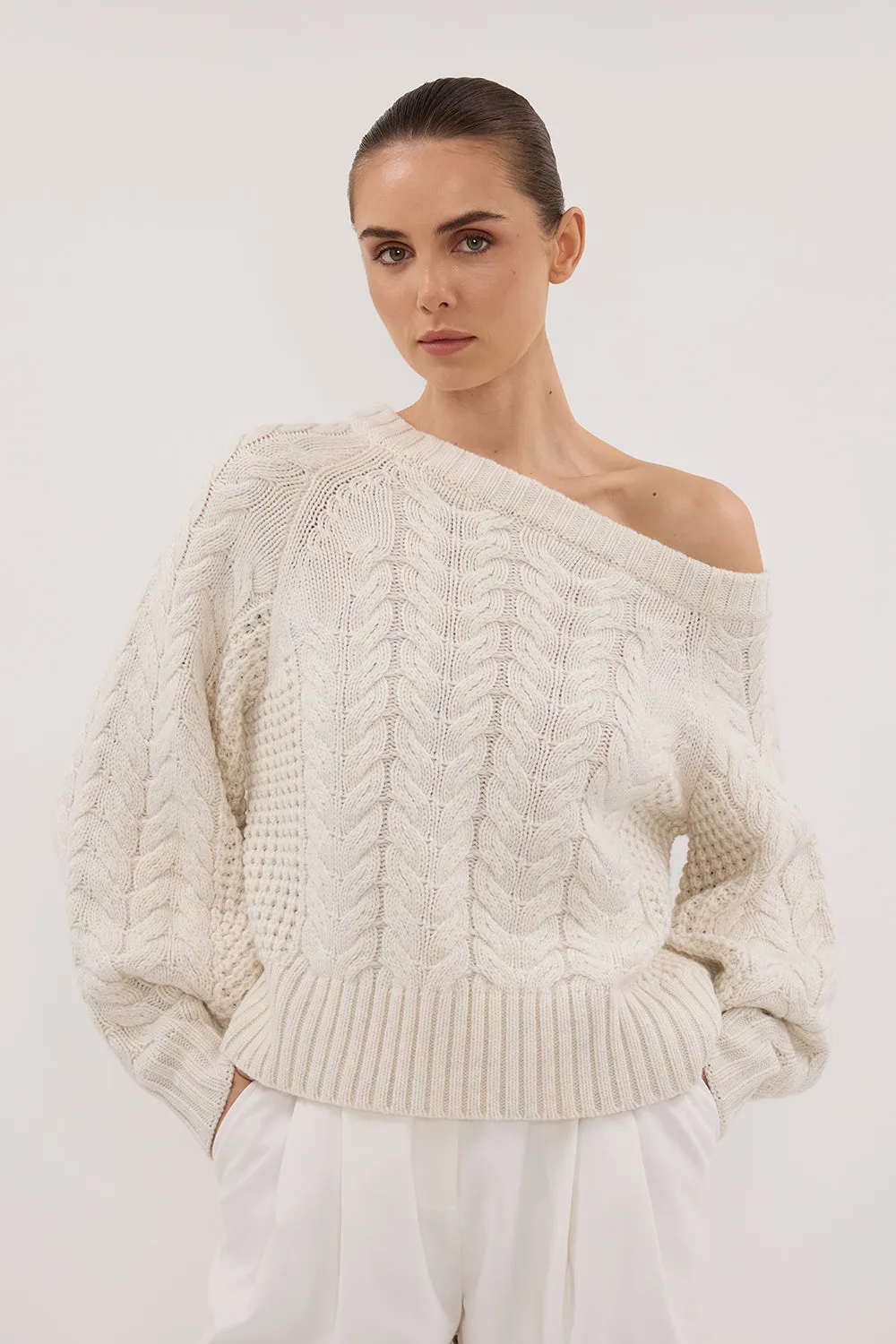 TOM CREAM ASYM KNIT JUMPER sold by Dissh product image thumbnail 2