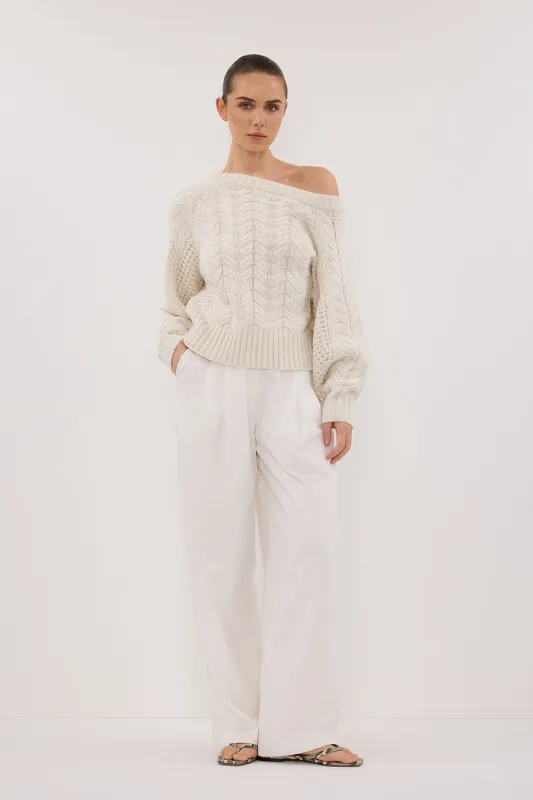 TOM CREAM ASYM KNIT JUMPER sold by Dissh