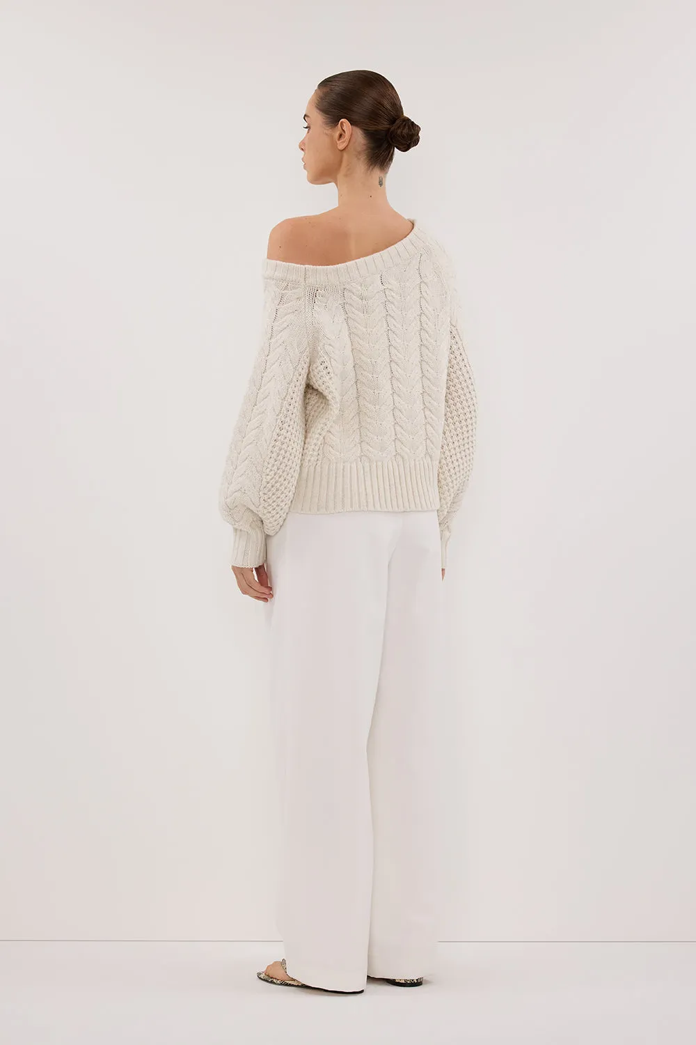 TOM CREAM ASYM KNIT JUMPER sold by Dissh product image thumbnail 4