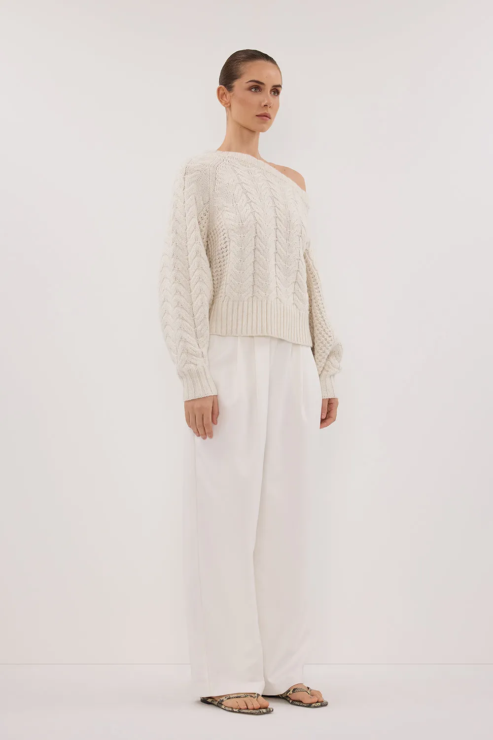 TOM CREAM ASYM KNIT JUMPER sold by Dissh product image thumbnail 3