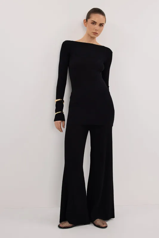 JOY BLACK KNIT PANT sold by Dissh