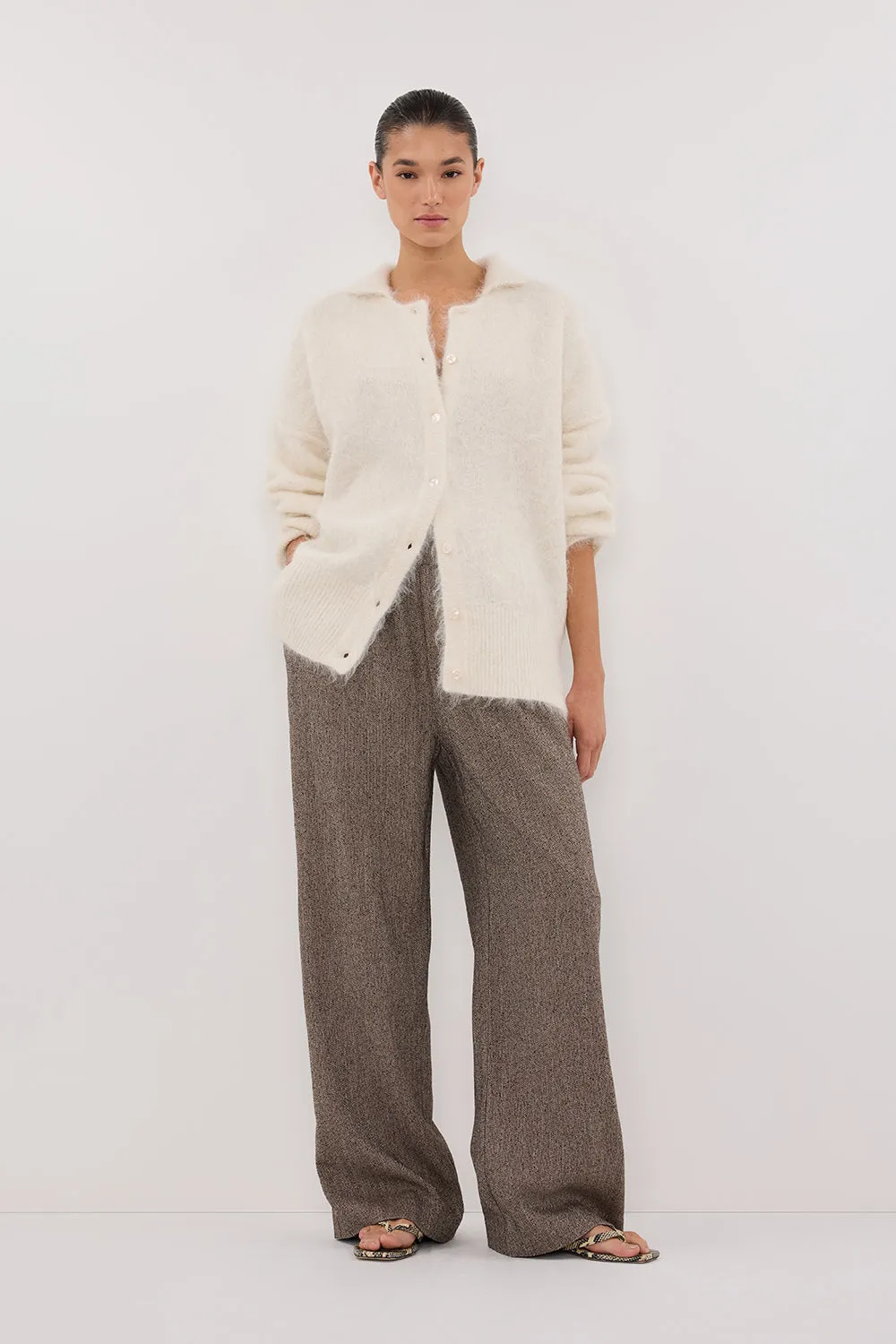 FRANKIE CHOC TWEED PANT sold by Dissh